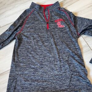 Colosseum Blue and Red Quarter-Zip Pullover